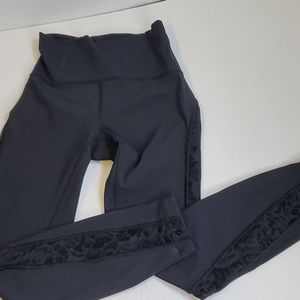 Lululemon Black with mesh leggings